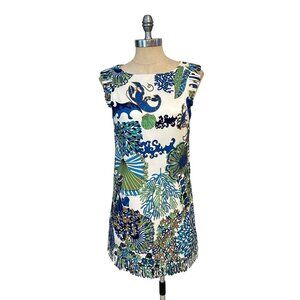 Tibi Women’s Ocean Wave Sleeveless Sheath Silk Dress Multicolor size 2